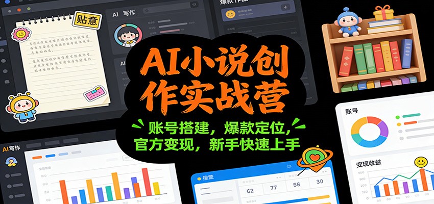 AI小说创作实战营：账号搭建，爆款定位，官方变现，新手快速上手-chywc