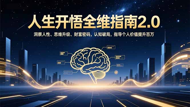 人生开悟全维指南2.0：洞察人性、思维升级、财富密码，认知破局，指导个人价值提升百万-chywc