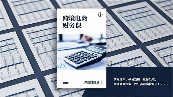 跨境电商财务课，核算逻辑、平台规则、账务处理，掌握全盘账务，胜任高薪岗位月入1.5万+-chywc