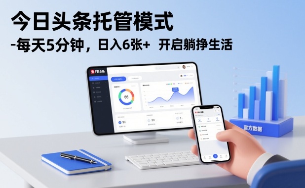 今日头条托管模式，每天5分钟，日入6张+，开启躺挣生活【揭秘】-chywc