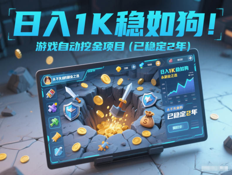 日入1K稳如狗！游戏自动挖金项目(已稳定2年)，永不失业的副业之选【揭秘】-chywc