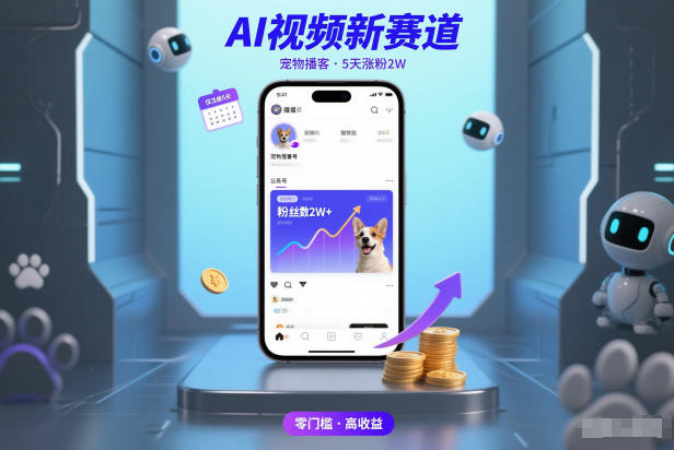 AI视频新赛道，宠物播客仅注册5天涨粉2W，收益非常可观-chywc