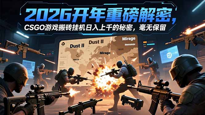 2026开年重磅解密，CSGO游戏搬砖挂机日入上千的秘密，毫无保留-chywc