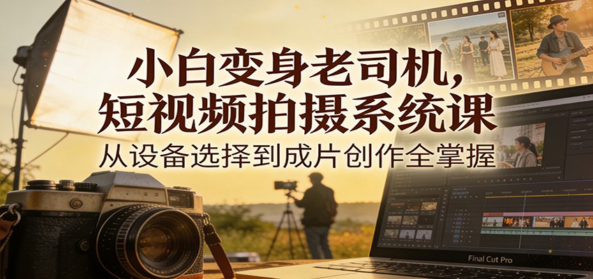 小白变身老司机，短视频拍摄系统课，从设备选择到成片创作全掌握-chywc