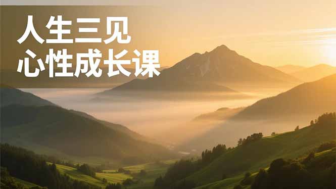 人生三见心性成长课，见天地众生自己，搞透人性安顿身心，活出清晰自我，内在富足无价-chywc