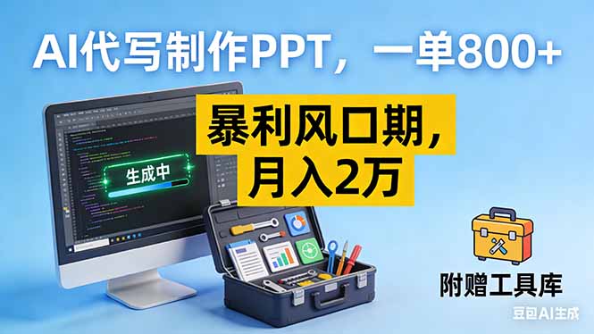 AI代写制作PPT，一单800+， 暴利风口期，月入2万【附工具】-chywc