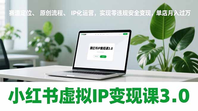 小红书虚拟IP变现课3.0，赛道定位、原创流程、IP化运营，实现零违规安全变现，单店月入过万-chywc