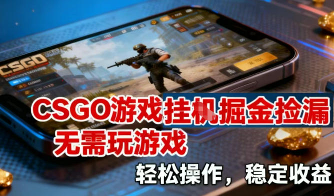 CSGO游戏挂G掘金捡漏，不需要玩游戏，操作简单，收益稳定【揭秘】-chywc