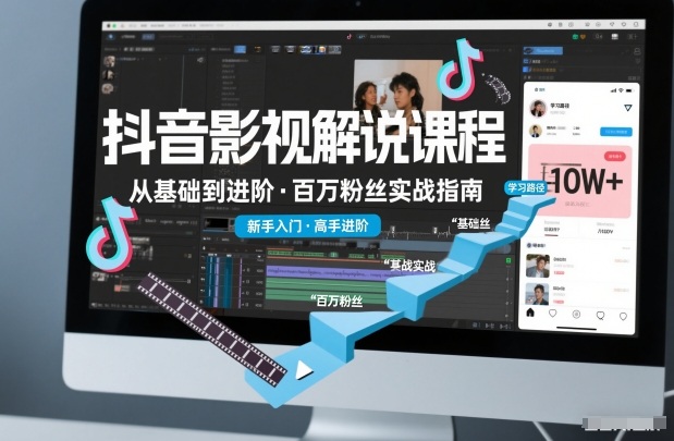 抖音百万粉丝影视解说课程，基础到进阶课，适合新手和进阶学习-chywc