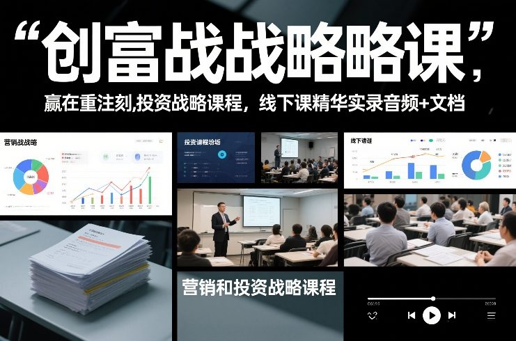 创富战略课，赢在重注时刻，营销和投资战略课程，线下课精华实录音频+文档-chywc