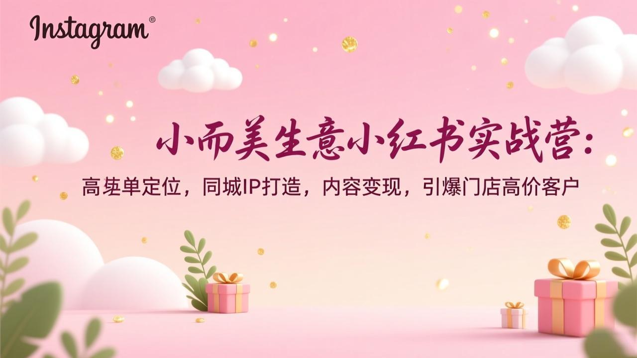 小而美生意小红书实战营：高客单定位，同城IP打造，内容变现，引爆门店高价客户-chywc