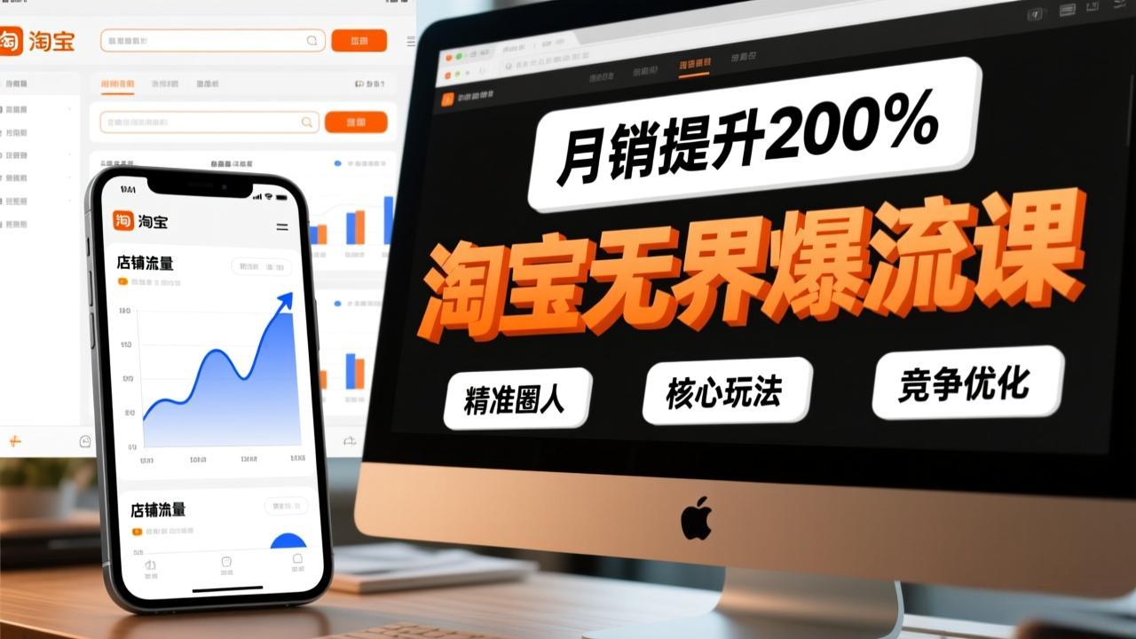 淘宝无界爆流课，精准圈人、核心玩法、竞争优化，快速引爆店铺流量，月销提升200%-chywc