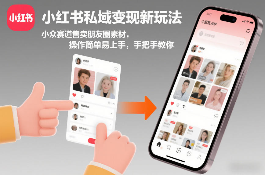 小红书私域变现新玩法，小众赛道售卖朋友圈素材，操作简单易上手，手把手教你-chywc