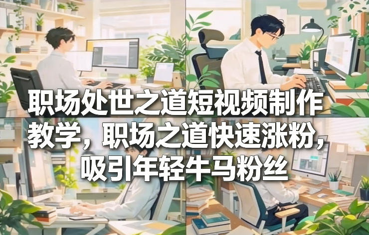 职场处世之道短视频制作教学，职场之道快速涨粉，吸引年轻牛马粉丝-chywc