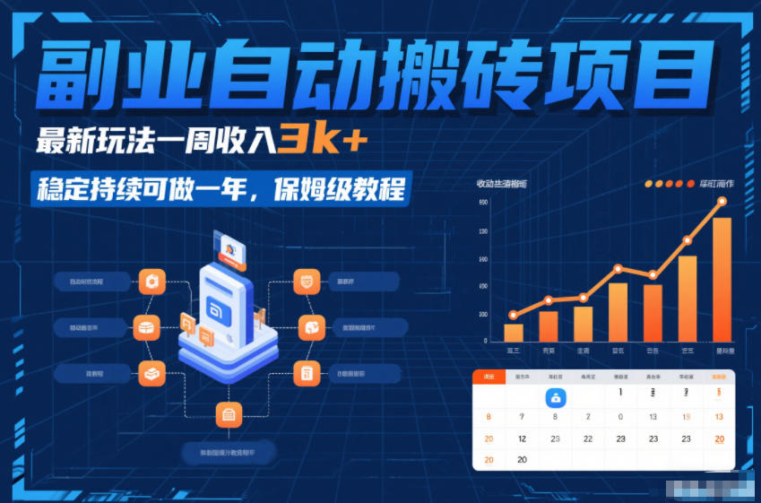副业自动搬砖项目，最新玩法一周收入3k+，稳定持续可做一年，保姆级教程【揭秘】-chywc