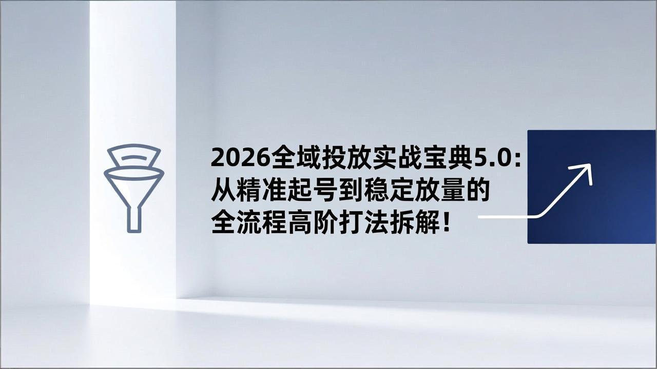 2026全域投放实战宝典5.0：从精准起号到稳定放量的全流程高阶打法拆解！-chywc