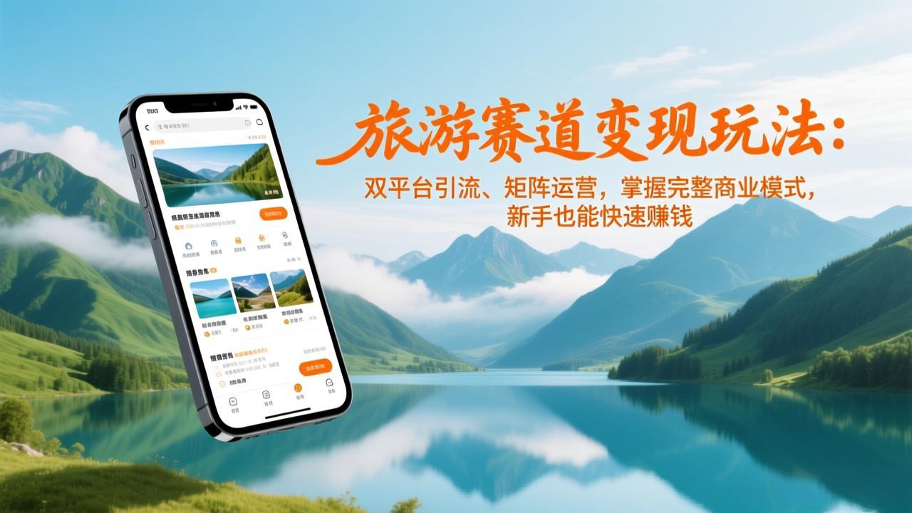 旅游赛道变现玩法：双平台引流、矩阵运营，掌握完整商业模式，新手也能快速赚钱-chywc