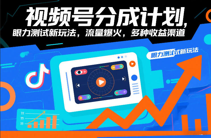 视频号分成计划，眼力测试新玩法，流量爆火，多种收益渠道-chywc