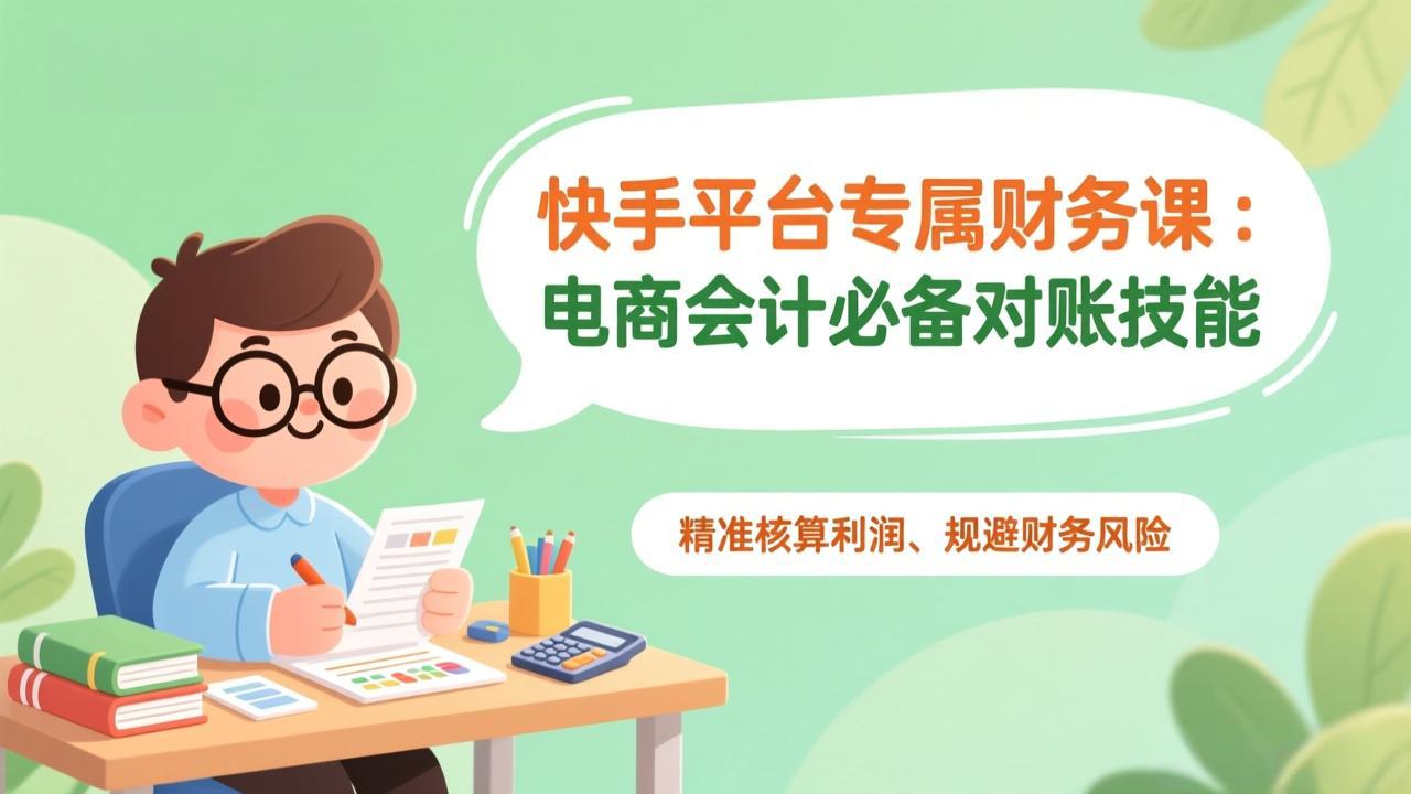 快手平台专属财务课：电商会计必备对账技能，精准核算利润、规避财务风险-chywc