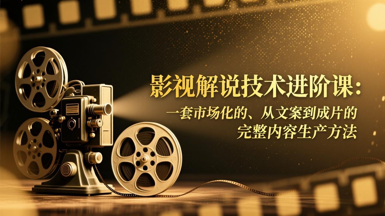 影视解说技术进阶课：一套市场化的、从文案到成片的完整内容生产方法-chywc