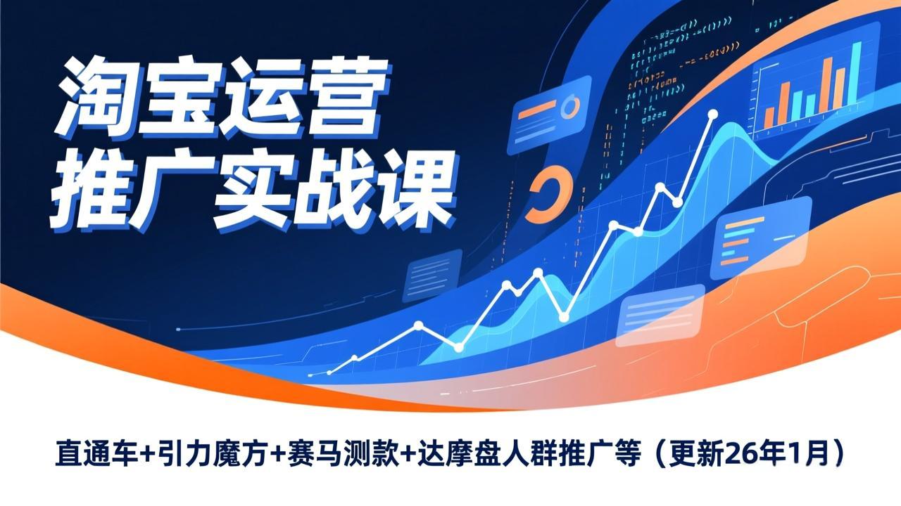 淘宝运营推广实战课，直通车+引力魔方+赛马测款+达摩盘人群推广等(更新26年1月-chywc