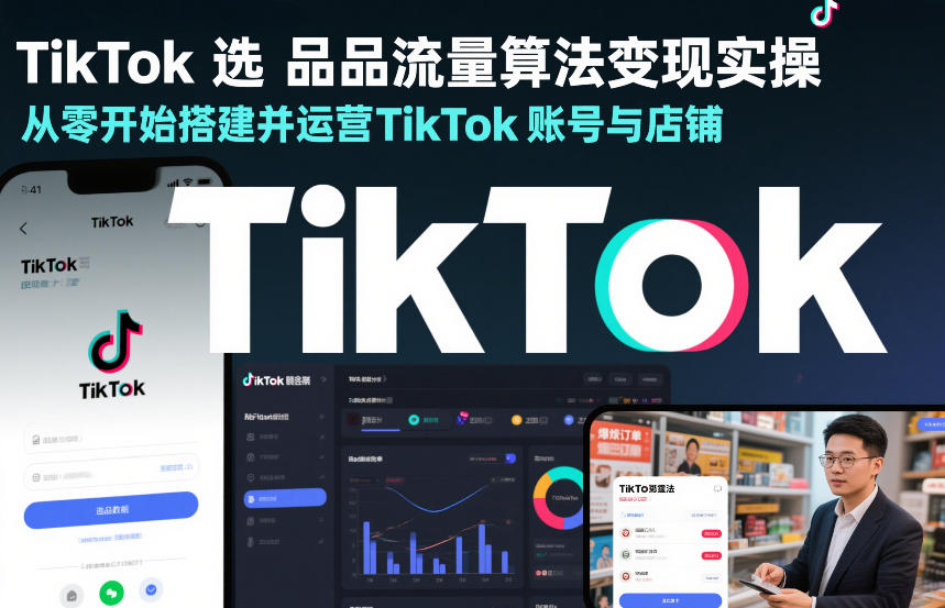 TikTok选品流量算法变现实操，从零开始搭建并运营TikTok账号与店铺-chywc