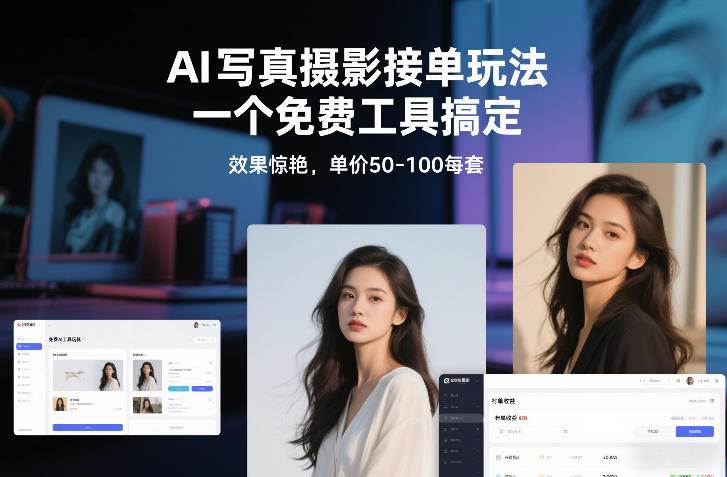 AI写真摄影接单玩法，一个免费工具搞定，效果惊艳，单价50-100每套-chywc