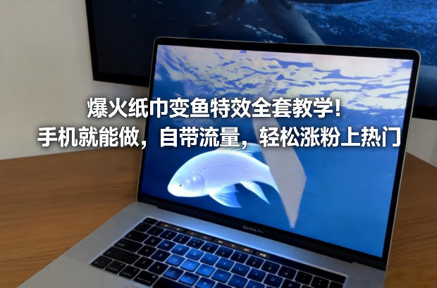 爆火纸巾变鱼特效全套教学！手机就能做，自带流量，轻松涨粉上热门-chywc