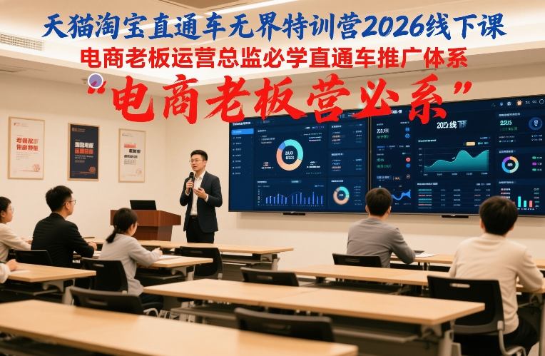 天猫淘宝直通车无界特训营2026线下课，电商老板运营总监必学直通车推广体系-chywc