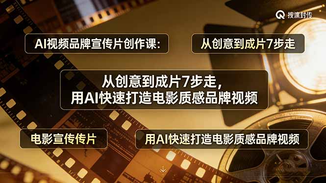 AI视频品牌宣传片创作课：从创意到成片7步走，用AI快速打造电影质感品牌视频-chywc