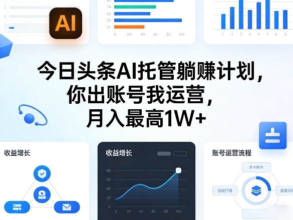 今日头条AI托管躺賺计划，你出账号我运营，月入最高1W+【揭秘】-chywc
