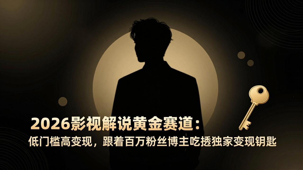 2026影视解说黄金赛道：低门槛高变现，跟着百万粉丝博主吃透独家变现钥匙-chywc