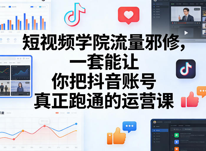 短视频学院流量邪修，一套能让你把抖音账号真正跑通的运营课-chywc