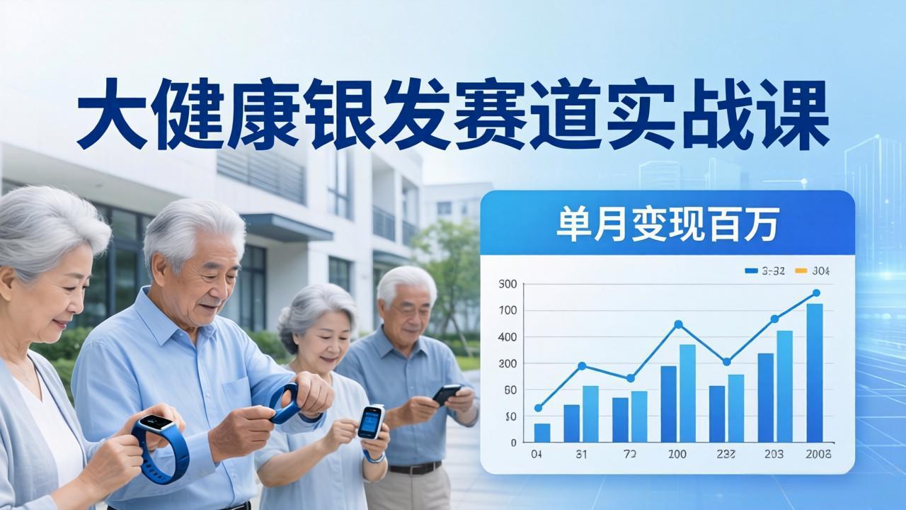 大健康银发赛道实战课：拆解视频号线索型 IP 单月变现百万逻辑，教你精准获客高效变现-chywc