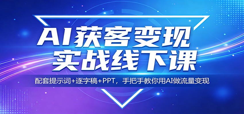AI获客变现实战线下课：配套提示词+逐字稿+PPT，手把手教你用AI做流量变现-chywc