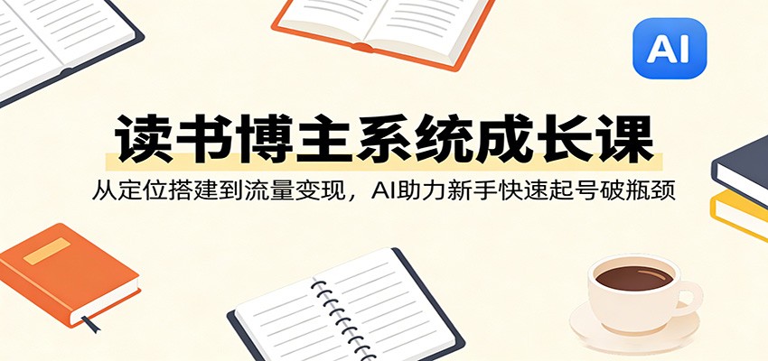 读书博主系统成长课：从定位搭建到流量变现，AI助力新手快速起号破瓶颈-chywc
