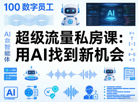 你的AI数字员工100个智能体，超级流量私房课，用AI找到新机会-chywc