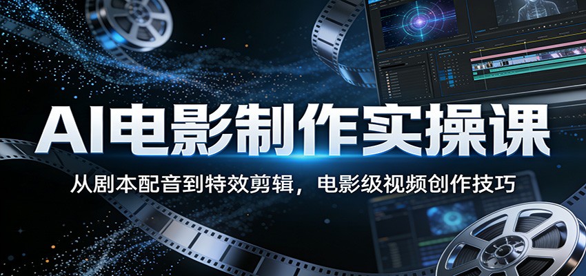 AI电影制作实操课：从剧本配音到特效剪辑，电影级视频创作技巧-chywc