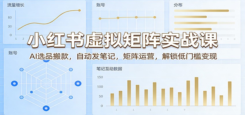 小红书虚拟矩阵实战课：AI选品搬款，自动发笔记，矩阵运营，解锁低门槛变现-chywc