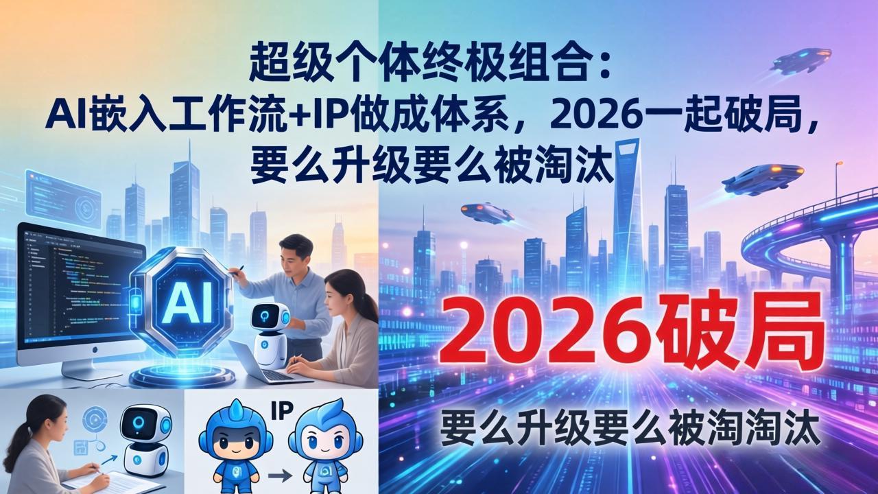 超级个体终极组合：AI嵌入工作流+IP做成体系，2026一起破局，要么升级要么被淘汰-chywc