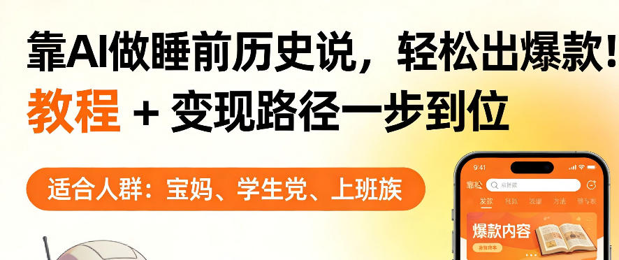 靠AI做睡前历史解说，轻松出爆款！教程+变现路径一步到位，单个视频收益1K+【揭秘】-chywc