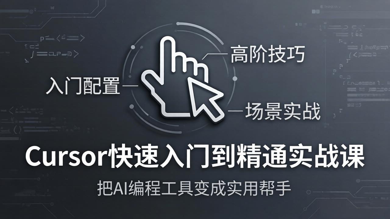 Cursor快速入门到精通实战课：入门配置+高阶技巧+场景实战，把AI编程工具变成实用帮手-chywc