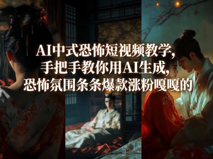AI中式恐怖短视频教学，手把手教你用AI生成，恐怖氛围条条爆款涨粉嘎嘎的-chywc