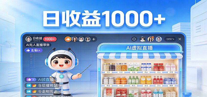 不用露脸不用说话，24小时自动卖货赚钱，全天自动直播，收益看得见-chywc