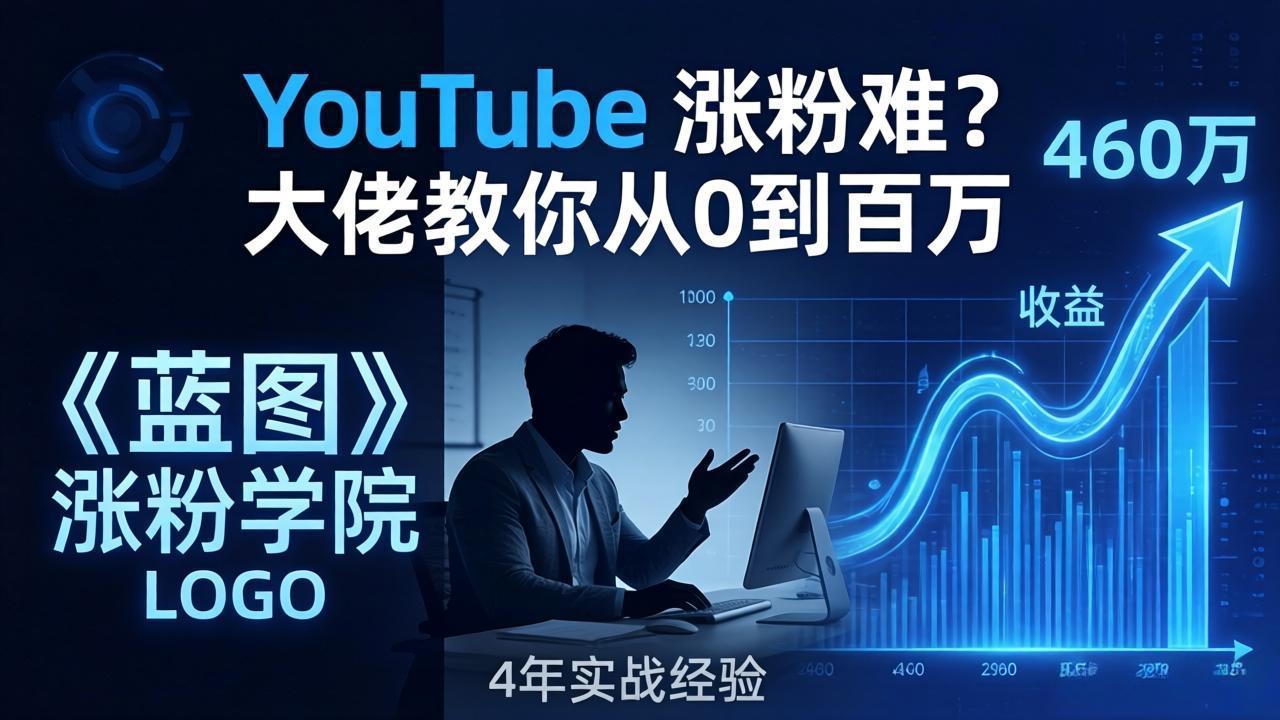 YouTube 涨粉难？《蓝图涨粉学院》：4 年赚 460 万的大佬教策略，从0到百万有路径！-chywc