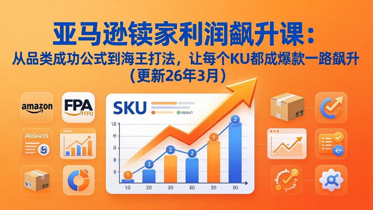 亚马逊卖家利润飙升课：从品类成功公式到海王打法，让每个SKU都成爆款一路飙升(更新26年3月-chywc