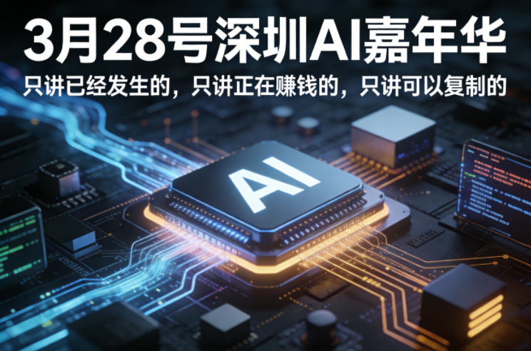 3月28号深圳AI嘉年华，只讲已经发生的，只讲正在賺钱的，只讲可以复制的-chywc