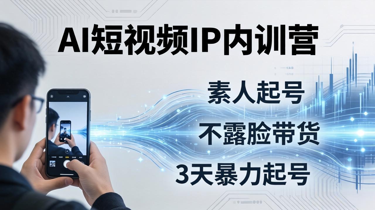 2026AI短视频IP内训营：从素人起号到不露脸带货，3天暴力起号全流程拆解-chywc