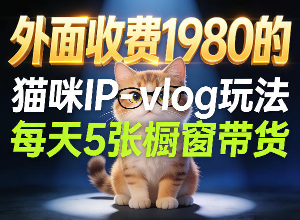 宠物赛道猫咪IP-vlog玩法，26条视频涨粉29W，每天5张橱窗带货拆解-chywc