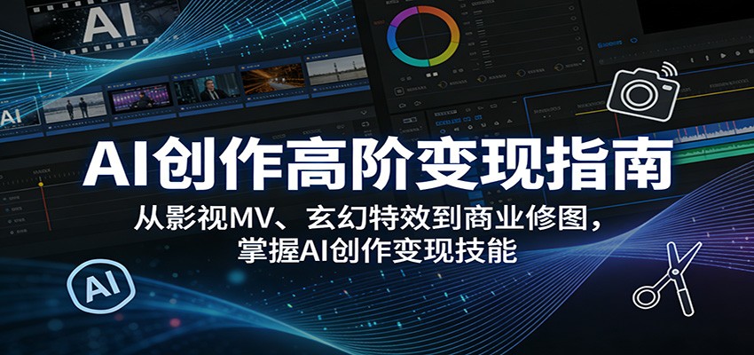 AI创作高阶变现指南：从影视MV、玄幻特效到商业修图，掌握AI创作变现技能-chywc